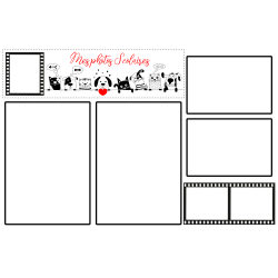 planche 6 vues + 1 marque pages Snoopy