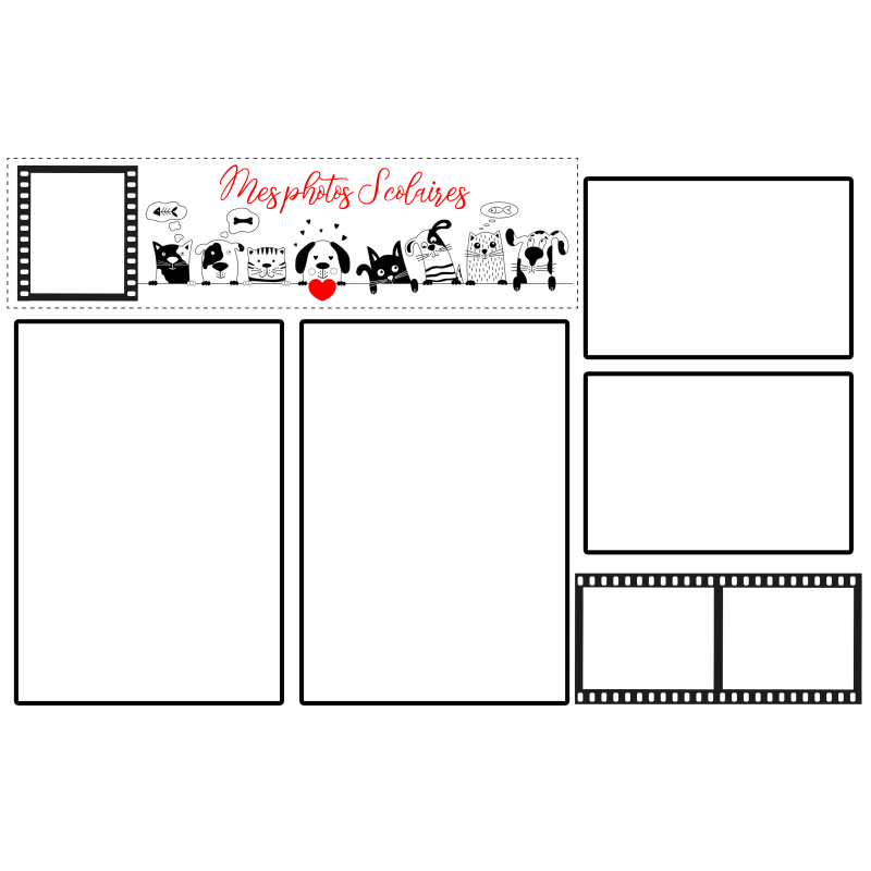 planche 6 vues + 1 marque pages Snoopy