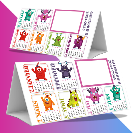 Calendrier Monstre Frère/Sœur 2024-2025