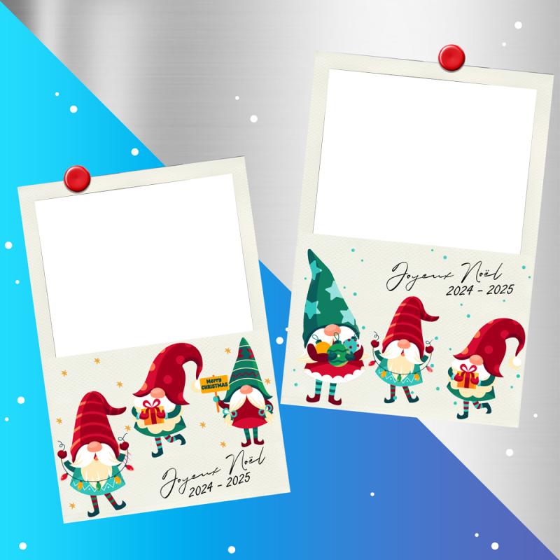 2 Magnets Polaroids Noel - Frères/soeurs