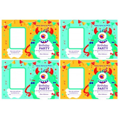 4 Cartes d'Anniversaire 10x15 cm
