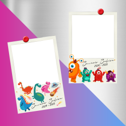 2 Magnets Polaroids Dinosaure