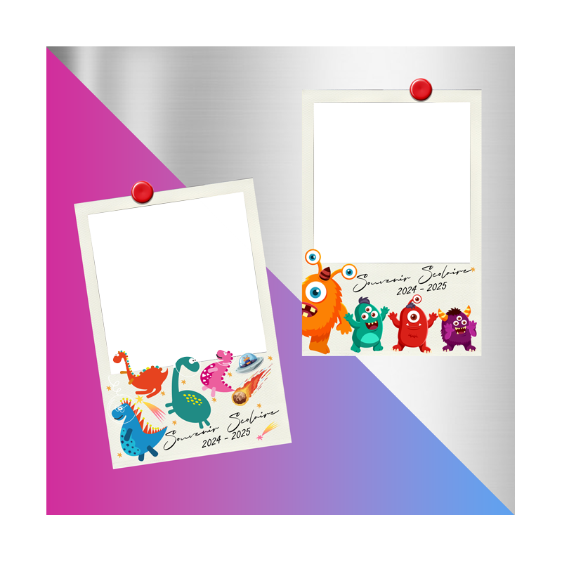 2 Magnets Polaroids Dinosaure