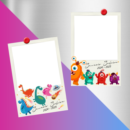 2 Magnets Polaroids Dinosaure